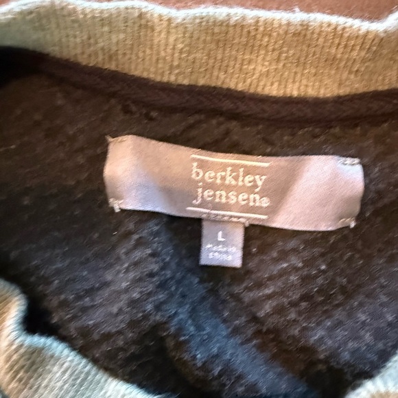 Men's green diamond texture, pullover crew - Picture 3 of 4